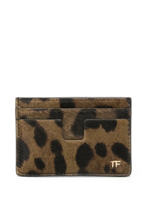 TOM FORD logo-appliqué cardholder - Brown