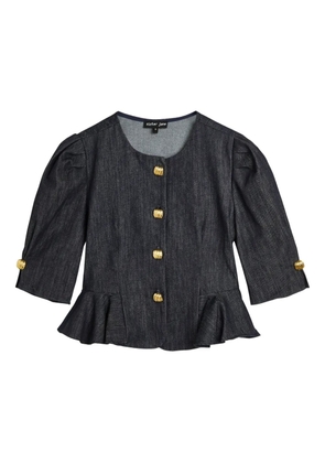Sister Jane Curio peplum buttoned blouse - Black