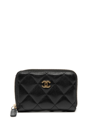 CHANEL Pre-Owned 2020 CC Quilted Calfskin Zipped Purse coin pouch - Black