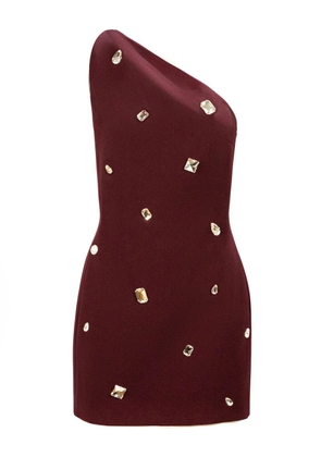 David Koma crystal-embellished one-shoulder dress - Red