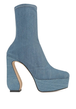 Si Rossi platform block-heel ankle boots - Blue