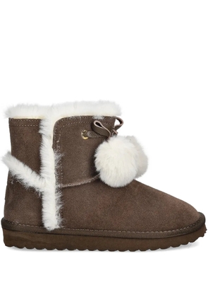 LIU JO faux-fur pompom boots - Brown