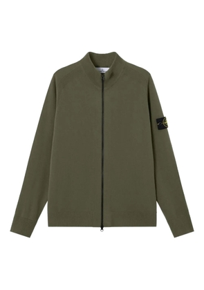 Stone Island logo-badge zip-fastening cardigan - Green