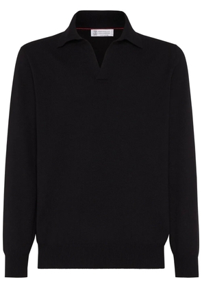Brunello Cucinelli cashmere polo shirt - Black
