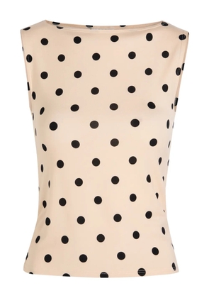 Reformation polka dot boat-neck top - Neutrals