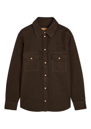 Blazé Milano Berber buttoned flap-pocket denim shirt - Brown