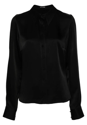 STYLAND button-up satin shirt - Black