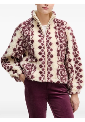 Hoss Intropia geometric-pattern zip top - Neutrals