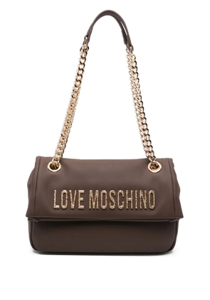 Love Moschino logo-plaque shoulder bag - Brown