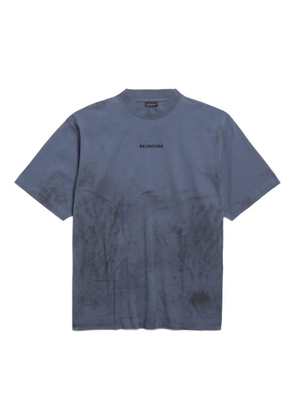 Balenciaga mock-neck logo T-shirt - Blue