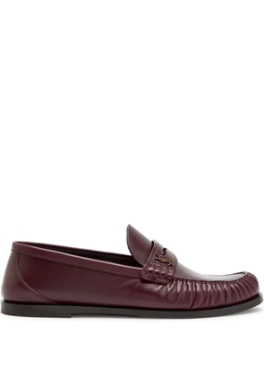 Saint Laurent Lauren monogram leather loafers - Red