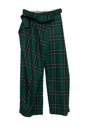 JW Anderson fold-over tartan trousers - Green