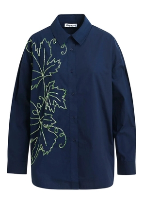 Essentiel Antwerp embroidered-bead cotton shirt - Blue