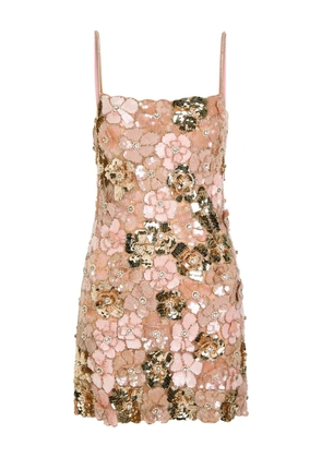 LoveShackFancy Aleria sequin-embellished mini dress - Pink