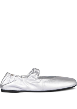 Miu Miu ruffled nappa ballet flats - Silver