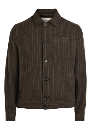 Oliver Spencer Buffalo pinstripe button shirt jacket - Brown