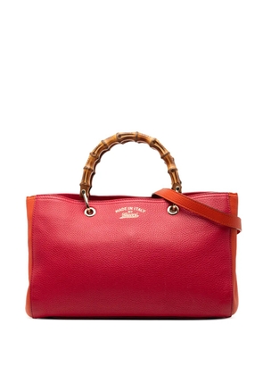 Gucci Pre-Owned 2000-2015 Medium Bicolor Calfskin Bamboo Shopper satchel - Orange