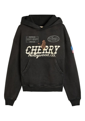 Cherry LA graphic-print hood hoodie - Black