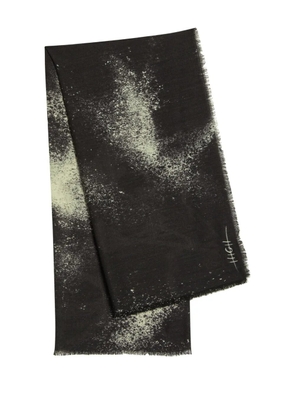 High Chirp fringed abstract scarf - Black