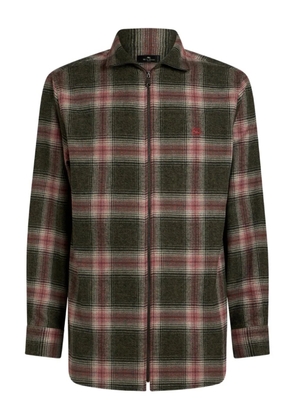 ETRO check zip-up shirt - Brown