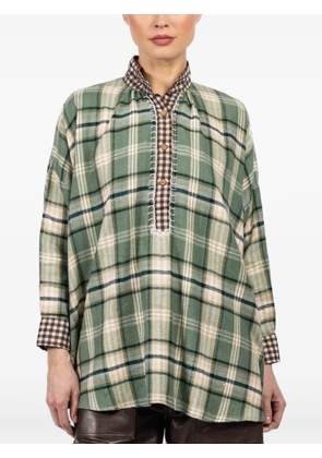 FISH CLUB check-print shirt - Green