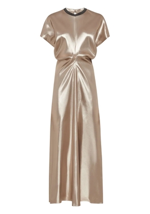 Brunello Cucinelli gathered-detail dress - Neutrals