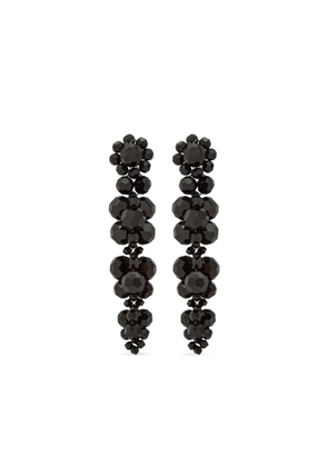 Simone Rocha beaded flower earrings - Black