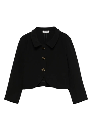 SANDRO square-buttons cropped jacket - Black