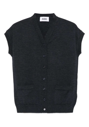 ALPHA STUDIO button-front sleeveless cardigan - Grey