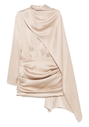 Magda Butrym cape-effect mini dress - Neutrals