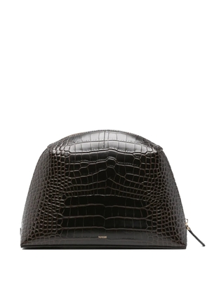 TOTEME medium croco-embossed clutch bag - Brown