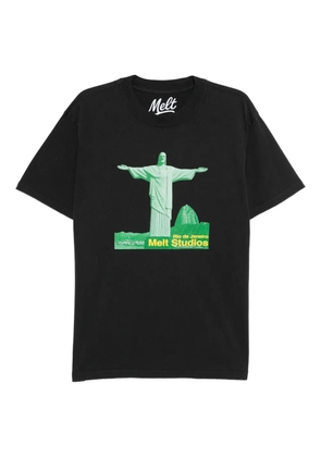 Melt graphic=print T-shirt - Grey