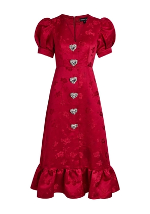 Sister Jane Carnival heart-embellished puff-sleeve dress - Red