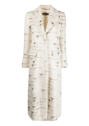 Peserico abstract-pattern brushed coat - Neutrals