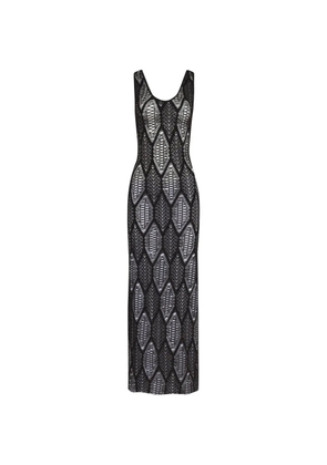Amir Slama x Jade Picon openwork scoop-neck maxi dress - Black