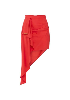 Elisabetta Franchi Cool asymmetric draping skirt - Red