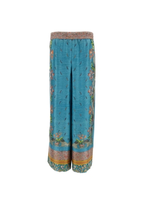 Pierre-Louis Mascia Aloe floral-print palazzo pants - Blue