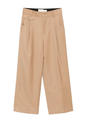 Feng Chen Wang slashed wide-leg trousers - Brown