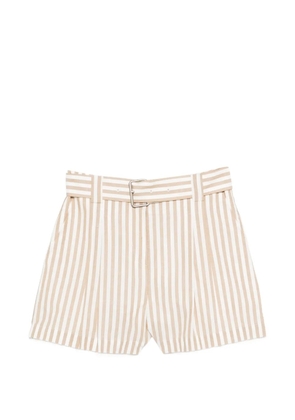 IRO Anemone striped belted shorts - White