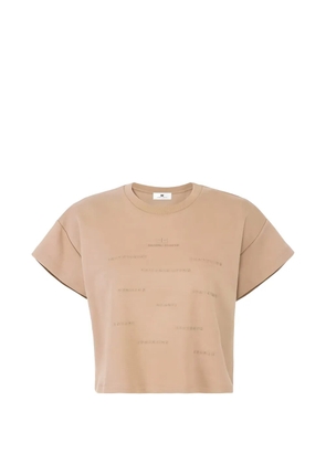 Elisabetta Franchi lettering-patch T-shirt - Neutrals