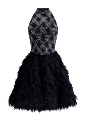 Gemy Maalouf beaded high-collar dress - Black