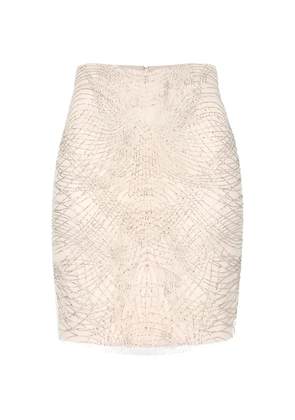 Elisabetta Franchi crystal-embellished mini skirt - Neutrals