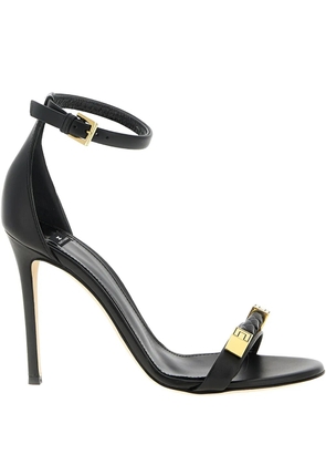 Elisabetta Franchi woven logo sandals - Black