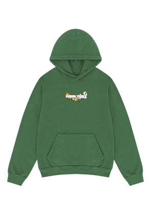 Denim Tears embroidered floral hoodie - Green