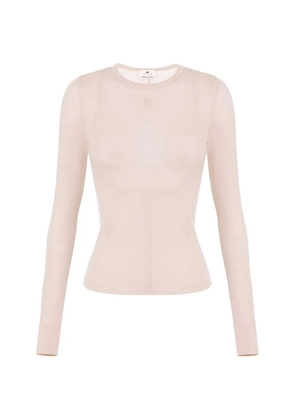 Elisabetta Franchi embroidered-logo T-shirt - Neutrals