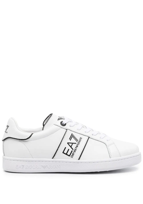 Ea7 Emporio Armani logo-print leather sneakers - White