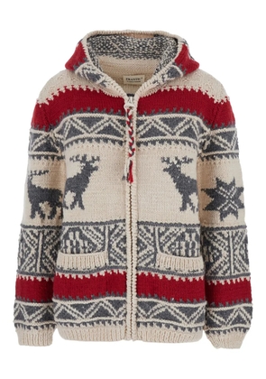 FRANTIC geometric spread cardigan - Neutrals