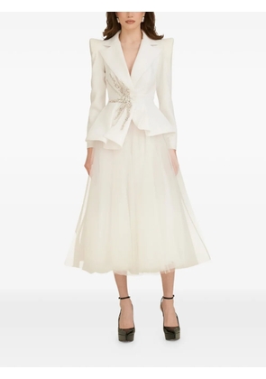 ARAFTU embellished peplum suit - White