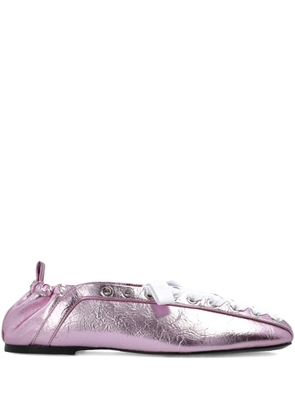 GANNI lace-up ballerinas - Pink