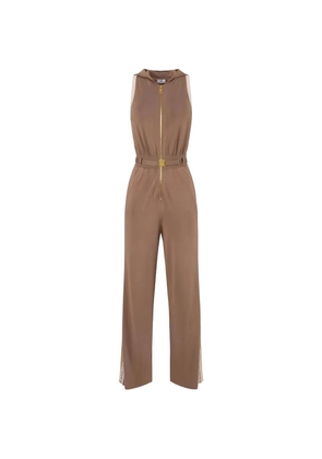 Elisabetta Franchi hooded belted jumpsuit - Brown